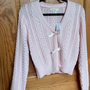 NWT JESSICA SIMPSON BABY Pink Cable Knit Sweater